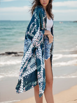 Shop Printed Open Front Cover-Up - High-Quality U.S. Made Women’s Fashion with Free & Fast Shipping