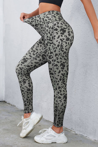 Shop Leopard Print Wide Waistband Leggings - High-Quality U.S. Made Women’s Fashion with Free & Fast Shipping