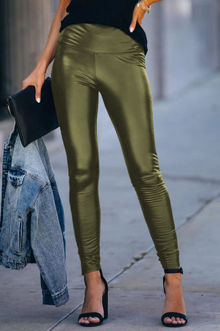 Shop PU Leather High Waist Skinny Leggings - High-Quality U.S. Made Women’s Fashion with Free & Fast Shipping