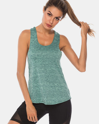 Shop Full Size Scoop Neck Wide Strap Active Tank - High-Quality U.S. Made Women’s Fashion with Free & Fast Shipping