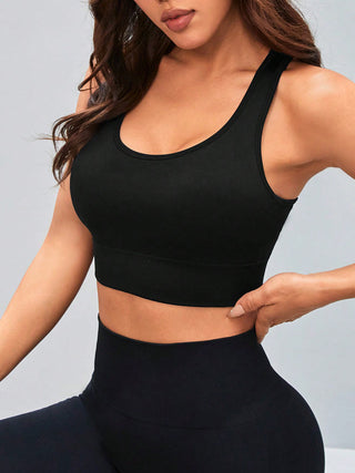 Shop Cutout Racerback Scoop Neck Active Tank - High-Quality U.S. Made Women’s Fashion with Free & Fast Shipping