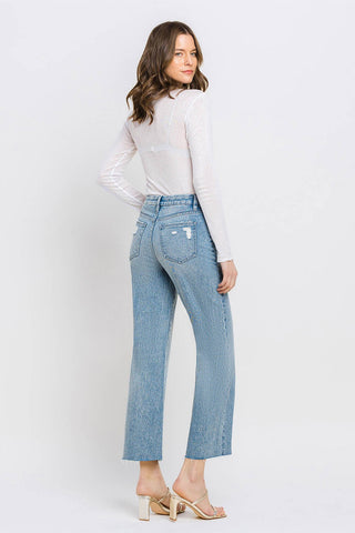 Shop Vervet by Flying Monkey Mid Rise Crop Wide Leg Jeans - High-Quality U.S. Made Women’s Fashion with Free & Fast Shipping