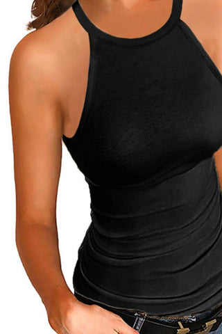 Shop Full Size Round Neck Spaghetti Strap Tank - High-Quality U.S. Made Women’s Fashion with Free Fast Shipping