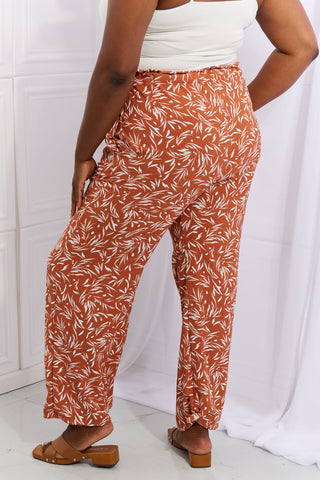 Shop Heimish Right Angle Full Size Geometric Printed Pants in Red Orange - High-Quality U.S. Made Women’s Fashion with Free & Fast Shipping