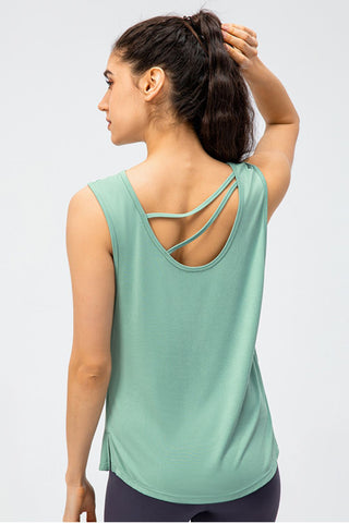 Shop Cutout Reversible Active Tank - High-Quality U.S. Made Women’s Fashion with Free & Fast Shipping