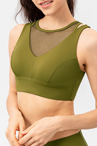 Shop Matcha Green Cutout Wide Strap Active Tank - High-Quality U.S. Made Women’s Fashion with Free & Fast Shipping