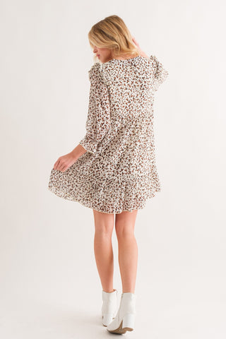 Shop And The Why Leopard Ruffle Hem Woven Mini Dress - High-Quality U.S. Made Women’s Fashion with Free & Fast Shipping