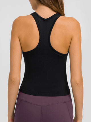 Shop Millennia Round Neck Racerback Active Tank - High-Quality U.S. Made Women’s Fashion with Free & Fast Shipping