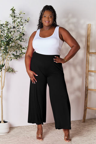 Shop Double Take Full Size Smocked Wide Waistband Wide Leg Pants - High-Quality U.S. Made Women’s Fashion with Free & Fast Shipping