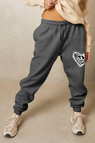 Shop Simply Love Simply Love Full Size Drawstring Heart Graphic Long Sweatpants - High-Quality U.S. Made Women’s Fashion with Free Fast Shipping