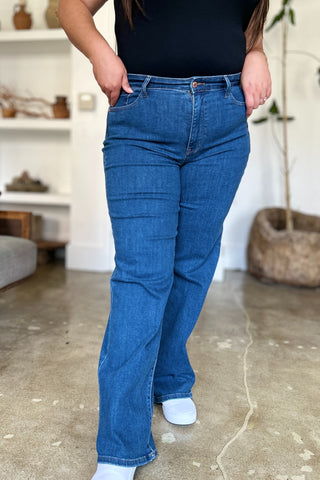 Shop Judy Blue Full Size High Rise Straight Jeans - High-Quality U.S. Made Women’s Fashion with Free & Fast Shipping