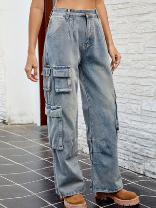 Shop Washed Jeans with Pockets - High-Quality U.S. Made Women’s Fashion with Free & Fast Shipping