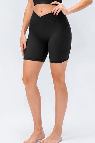 Shop Slim Fit V-Waistband Sports Shorts - High-Quality U.S. Made Women’s Fashion with Free & Fast Shipping