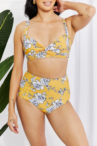 Shop Marina West Swim Take A Dip Twist High-Rise Bikini in Mustard - High-Quality U.S. Made Women’s Fashion with Free Fast Shipping