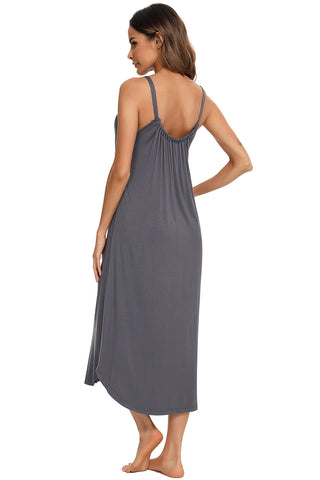 Shop V-Neck Midi Lounge Dress - High-Quality U.S. Made Women’s Fashion with Free Fast Shipping