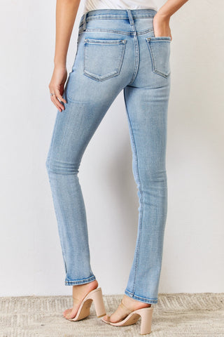 Shop Kancan Full Size Mid Rise Y2K Slit Bootcut Jeans - High-Quality U.S. Made Women’s Fashion with Free & Fast Shipping