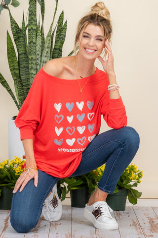 Shop Celeste Full Size Heart Graphic Long Sleeve T-Shirt - High-Quality U.S. Made Women’s Fashion with Free & Fast Shipping