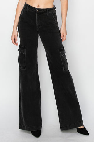 Shop Risen Full Size High Rise Wide Leg Cargo Jeans - High-Quality U.S. Made Women’s Fashion with Free & Fast Shipping