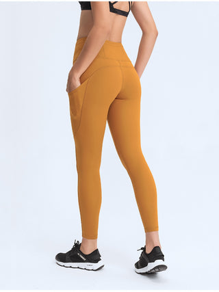 Shop Wide Waistband Leggings with Pockets - High-Quality U.S. Made Women’s Fashion with Free & Fast Shipping