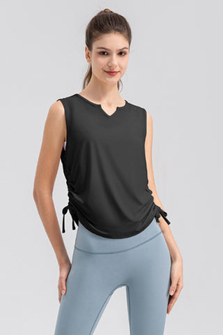 Shop Notched Wide Strap Active Tank - High-Quality U.S. Made Women’s Fashion with Free & Fast Shipping