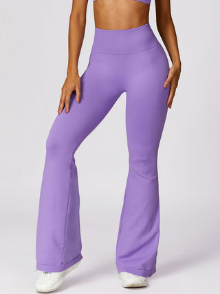 Shop Lavender Wide Waistband High Waist Bootcut Pants - High-Quality U.S. Made Women’s Fashion with Free & Fast Shipping