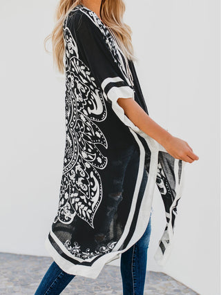 Shop Printed Open Front Cover-Up - High-Quality U.S. Made Women’s Fashion with Free & Fast Shipping