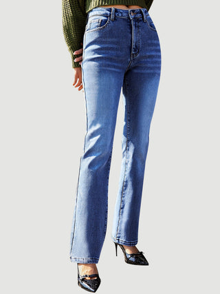 Shop Medium Straight Leg Jeans with Pockets - High-Quality U.S. Made Women’s Fashion with Free & Fast Shipping