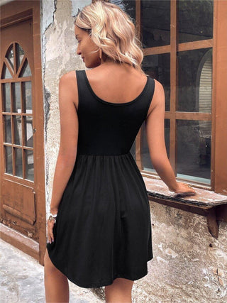 Shop Scoop Neck Wide Strap Mini Tank Dress - High-Quality U.S. Made Women’s Fashion with Free & Fast Shipping