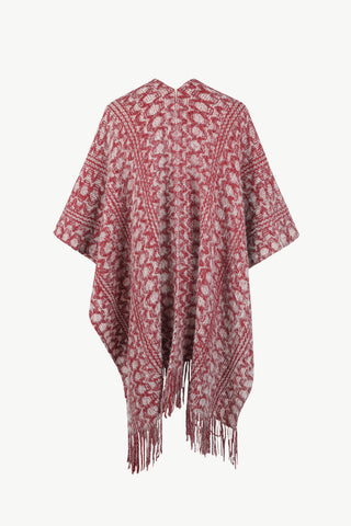 Shop Open Front Fringe Hem Poncho - High-Quality U.S. Made Women’s Fashion with Free Fast Shipping