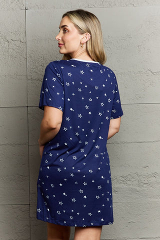 Shop MOON NITE Quilted Quivers Button Down Sleepwear Dress - High-Quality U.S. Made Women’s Fashion with Free Fast Shipping