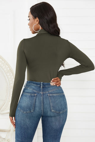 Shop Turtleneck Long Sleeve Bodysuit - High-Quality U.S. Made Women’s Fashion with Free & Fast Shipping