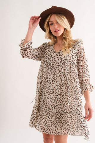 Shop And The Why Leopard Ruffle Hem Woven Mini Dress - High-Quality U.S. Made Women’s Fashion with Free & Fast Shipping