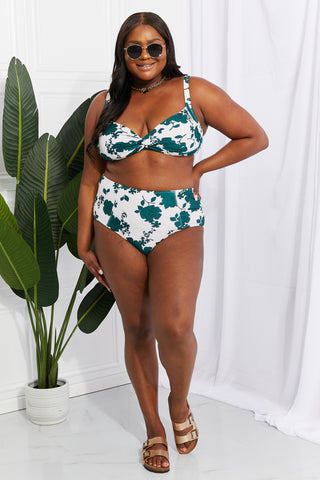 Shop Marina West Swim Take A Dip Twist High-Rise Bikini in Forest - High-Quality U.S. Made Women’s Fashion with Free Fast Shipping