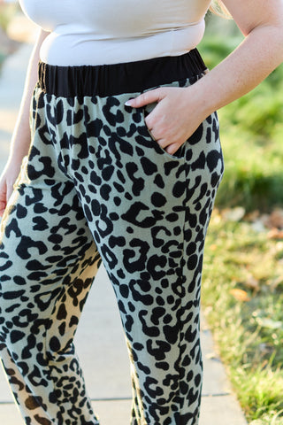 Shop Celeste Design Full Size Leopard Contrast Sweatpants - High-Quality U.S. Made Women’s Fashion with Free & Fast Shipping