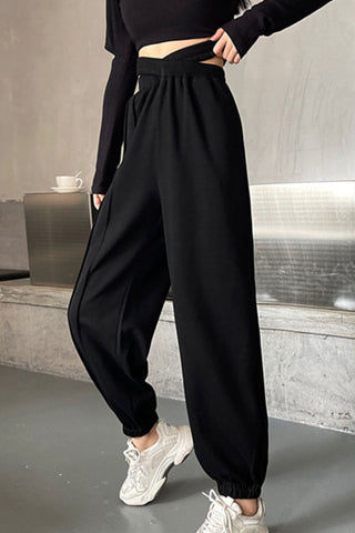 Shop Crisscross Long Sweatpants - High-Quality U.S. Made Women’s Fashion with Free & Fast Shipping