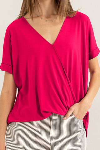 Shop HYFVE Short Sleeve Surplice Top - High-Quality U.S. Made Women’s Fashion with Free & Fast Shipping