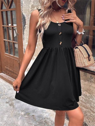 Shop Scoop Neck Wide Strap Mini Tank Dress - High-Quality U.S. Made Women’s Fashion with Free & Fast Shipping