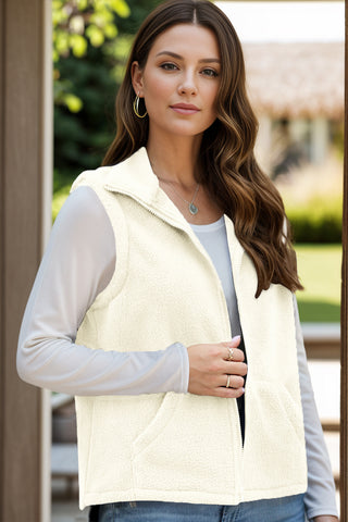 Shop Zip Up Vest Coat with Pockets - High-Quality U.S. Made Women’s Fashion with Free Fast Shipping