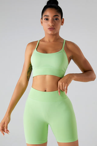 Shop Neon Green Crisscross Spaghetti Strap Active Cami - High-Quality U.S. Made Women’s Fashion with Free & Fast Shipping