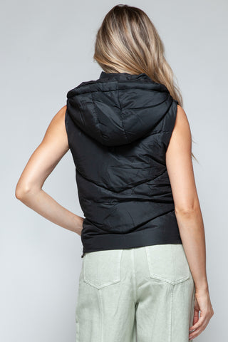 Shop Snobbish Zip Up Quilted Hooded Vest - High-Quality U.S. Made Women’s Fashion with Free & Fast Shipping