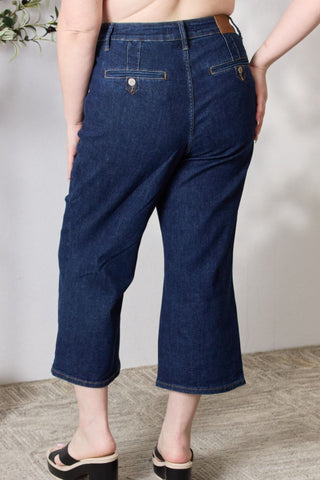 Shop Judy Blue Full Size High Waist Cropped Wide Leg Jeans - High-Quality U.S. Made Women’s Fashion with Free & Fast Shipping