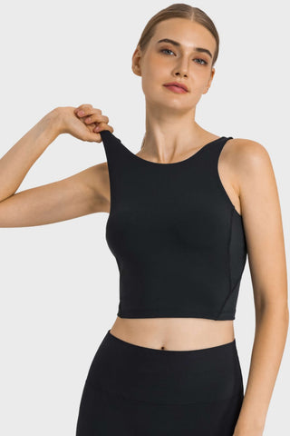 Shop Millennia Feel Like Skin Highly Stretchy Cropped Sports Tank - High-Quality U.S. Made Women’s Fashion with Free & Fast Shipping