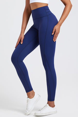 Shop Dark Blue High Waist Active Leggings - High-Quality U.S. Made Women’s Fashion with Free & Fast Shipping