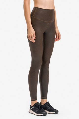 Shop Brown Invisible Pocket Sports Leggings - High-Quality U.S. Made Women’s Fashion with Free & Fast Shipping