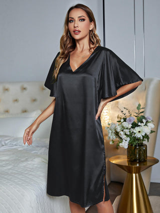 Shop V-Neck Flutter Sleeve Night Dress - High-Quality U.S. Made Women’s Fashion with Free & Fast Shipping