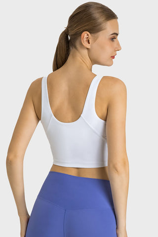 Shop Millennia Feel Like Skin Highly Stretchy Cropped Sports Tank - High-Quality U.S. Made Women’s Fashion with Free & Fast Shipping