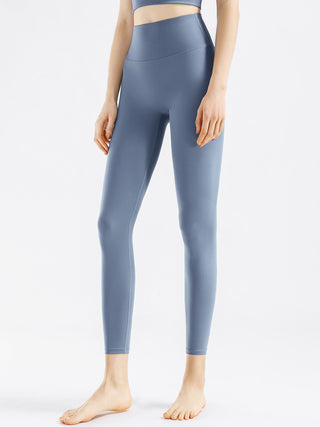 Shop Dusty Blue High Waist Active Pants - High-Quality U.S. Made Women’s Fashion with Free & Fast Shipping