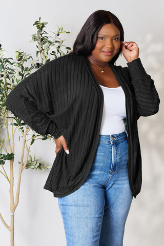 Shop Basic Bae Full Size Ribbed Cocoon Cardigan - High-Quality U.S. Made Women’s Fashion with Free & Fast Shipping