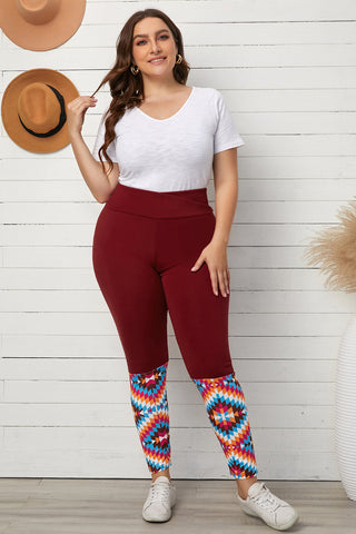 Shop Plus Size Geometric Print High Waist Leggings - High-Quality U.S. Made Women’s Fashion with Free & Fast Shipping