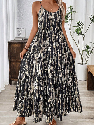 Shop Printed Scoop Neck Maxi Cami Dress - High-Quality U.S. Made Women’s Fashion with Free Fast Shipping